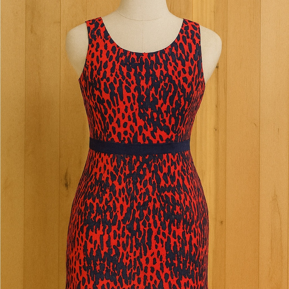 Red and Black Leopard Print Dress